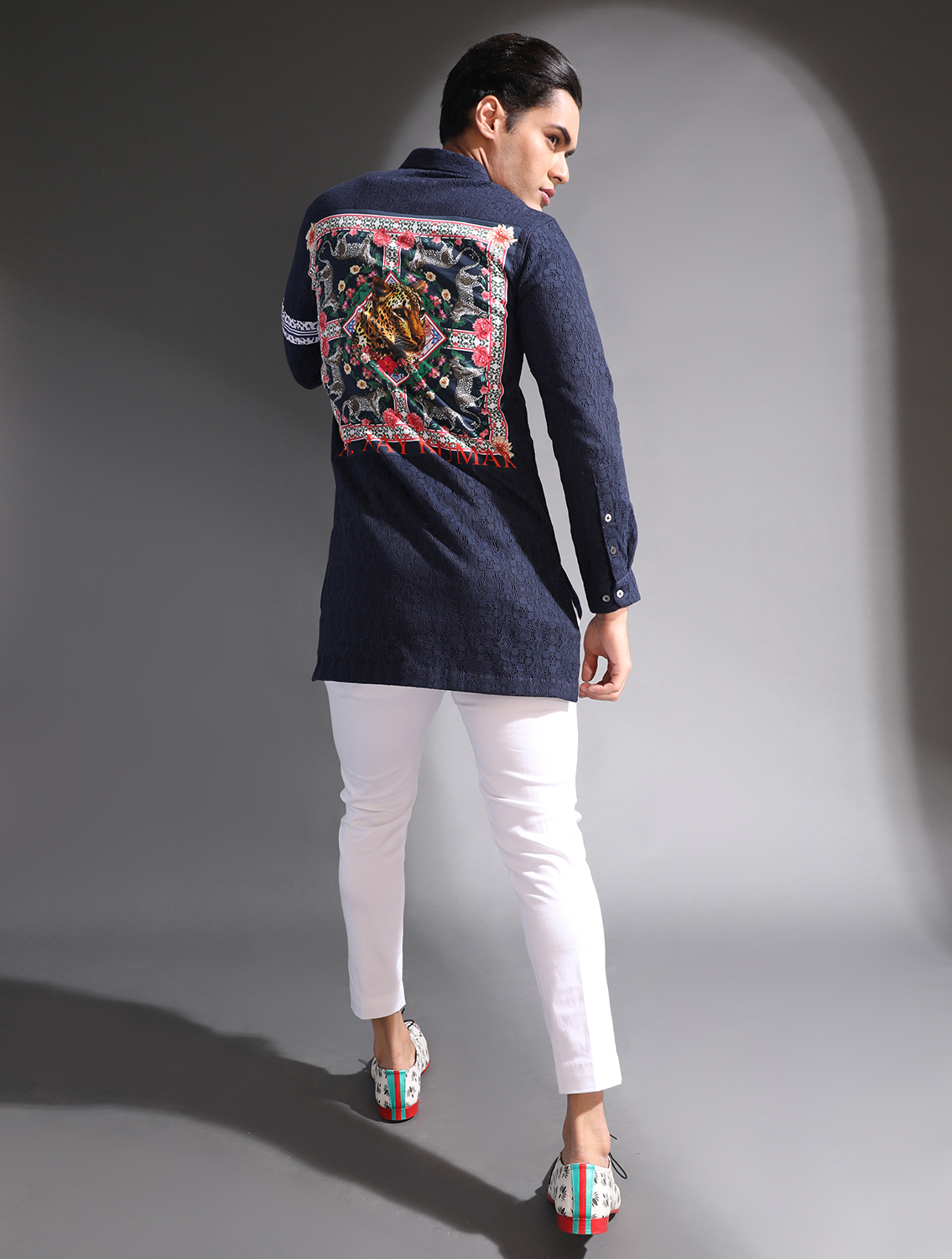 Aakesh Navy Lace Shirt