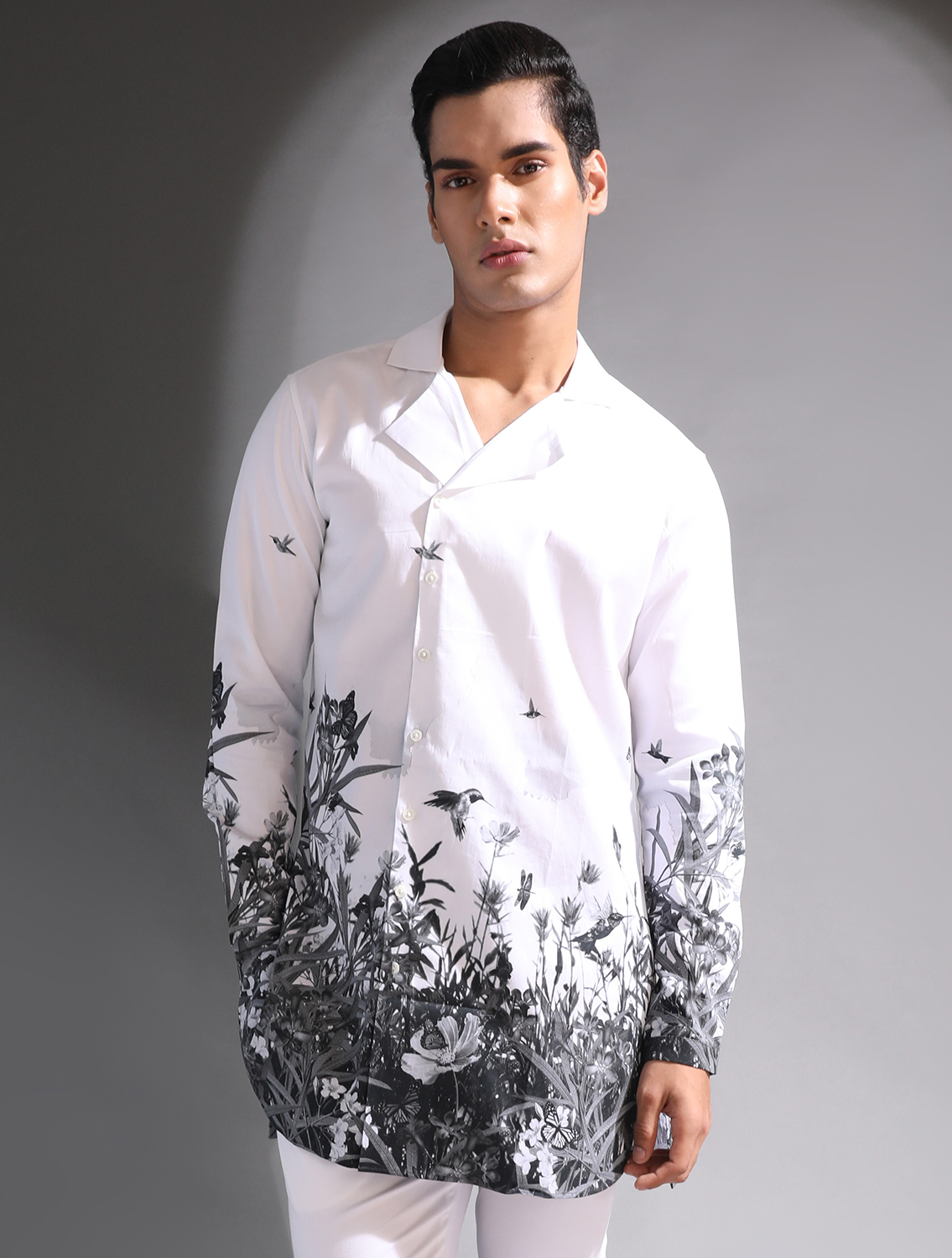 White Garden Camp Collar Shirt