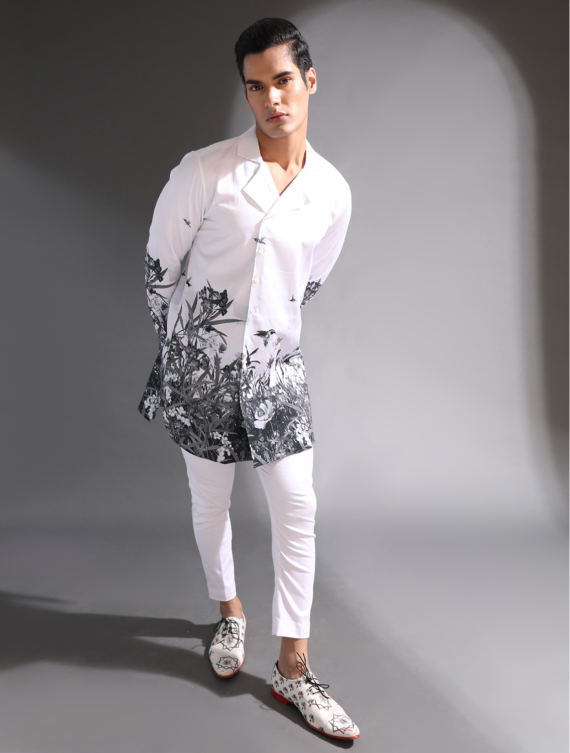 White Garden Camp Collar Shirt