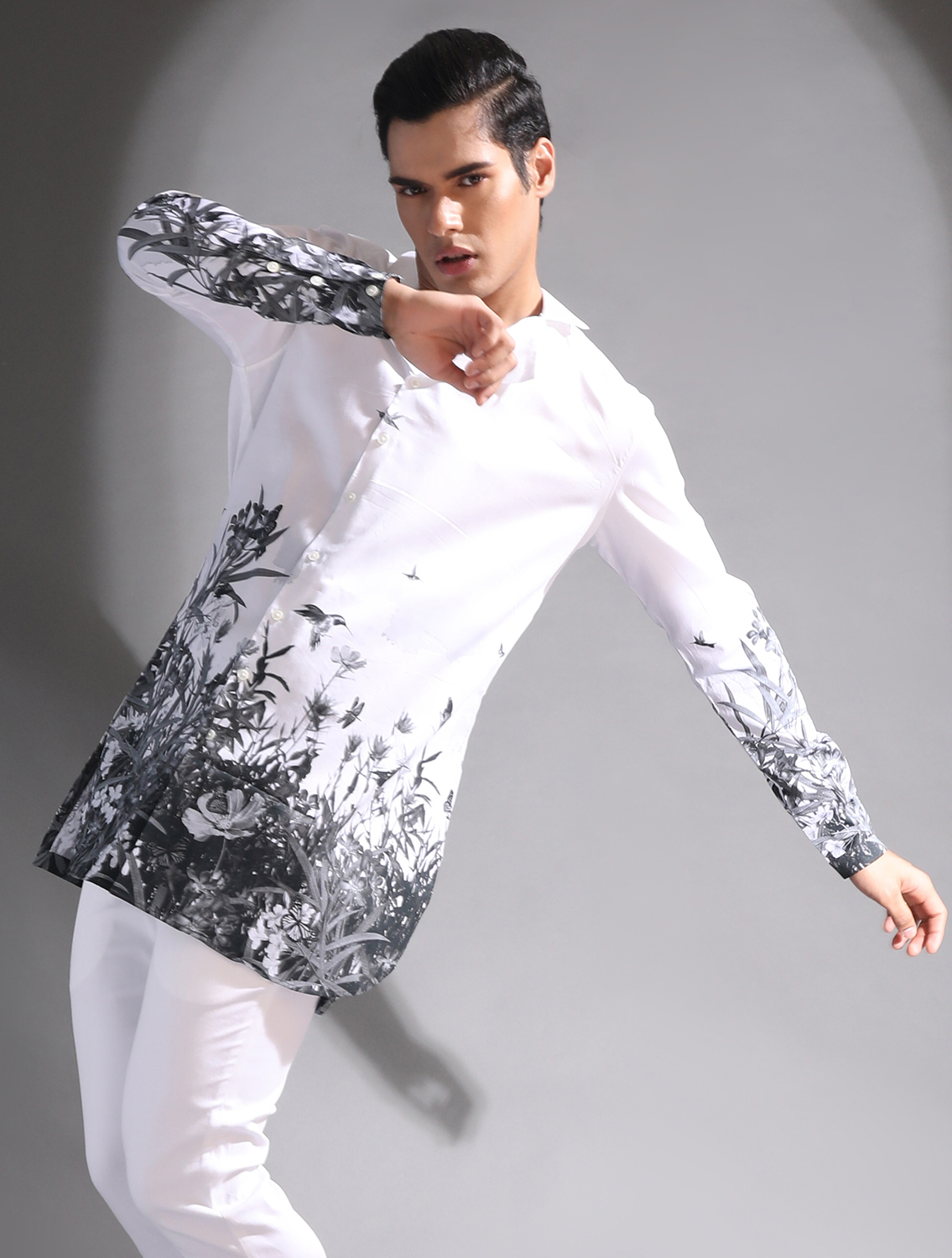 White Garden Camp Collar Shirt