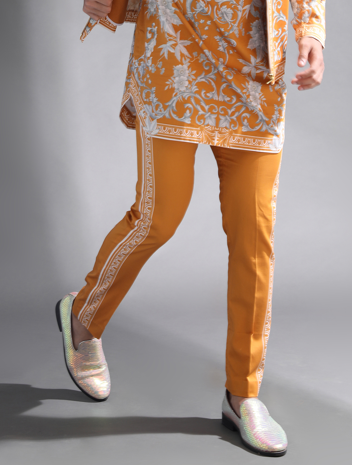 Yellow Baroque Side Striper Trousers