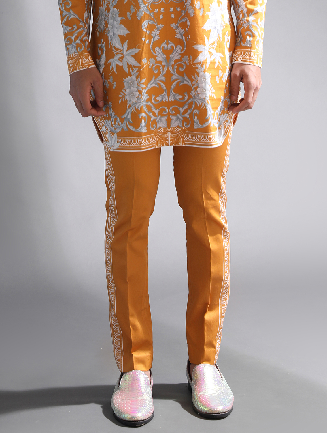 Yellow Baroque Side Striper Trousers