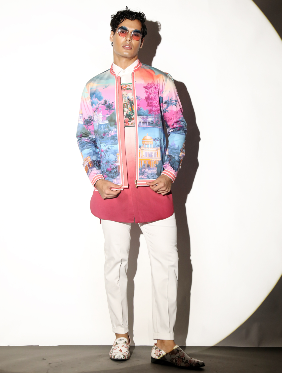 Tejgarh Printed Bomber Jacket Front