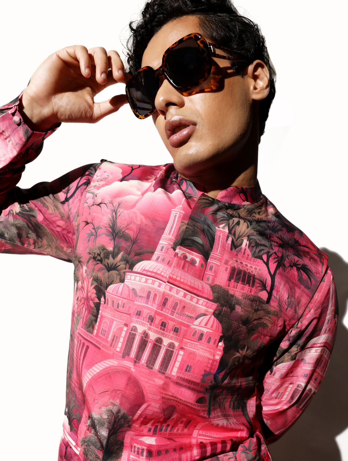 Rajwada Printed Silk Kurta Pant Set