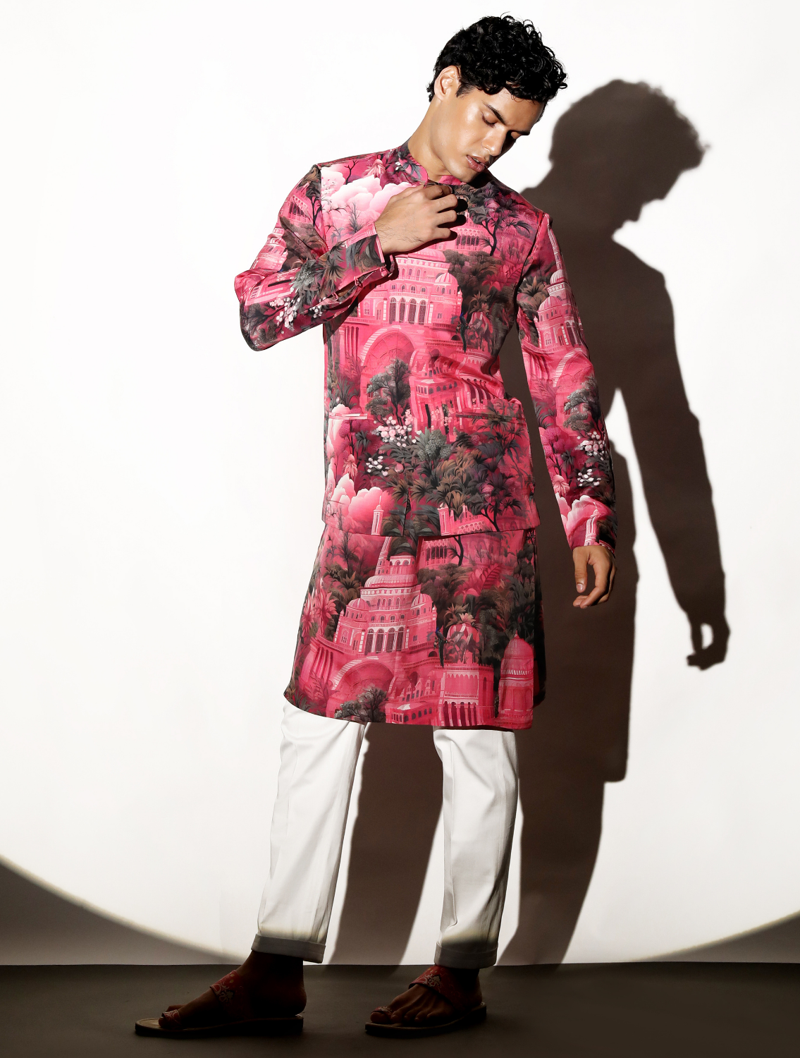 Rajwada Printed Linen Kurta Pant Set