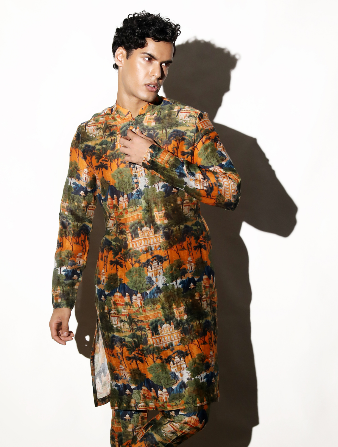 Jaigarh Printed Silk Kurta Pant Set