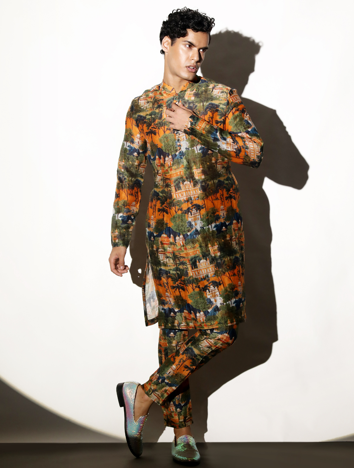 Jaigarh Printed Silk Linen Coord Set