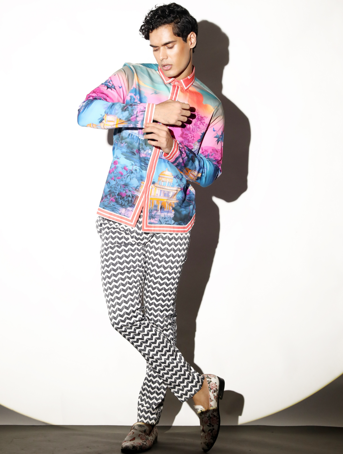 Firoz Printed Shirt Front Full