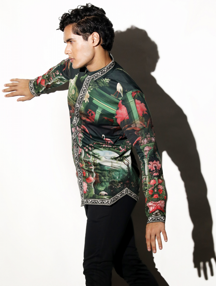 Image of Bahar Engineered Printed Shirt
