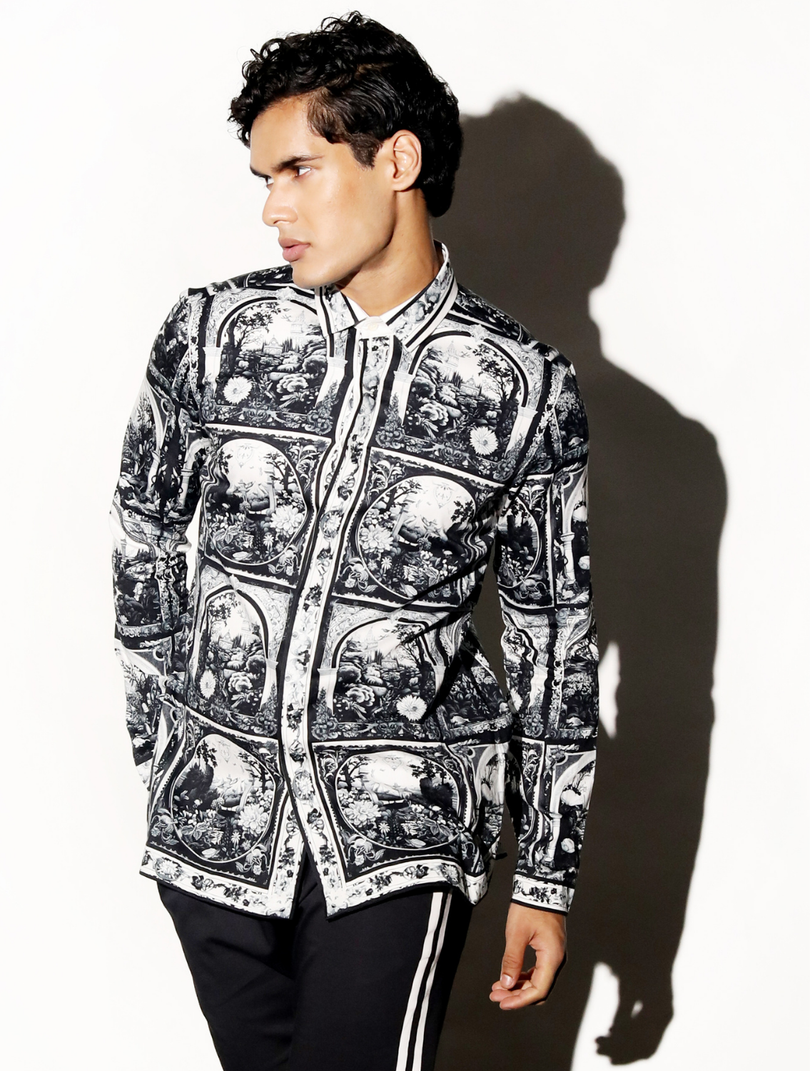 Qila Monochrome Printed Shirt