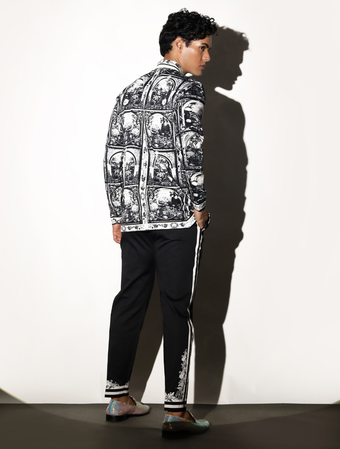 Qila Monochrome Printed Shirt Back