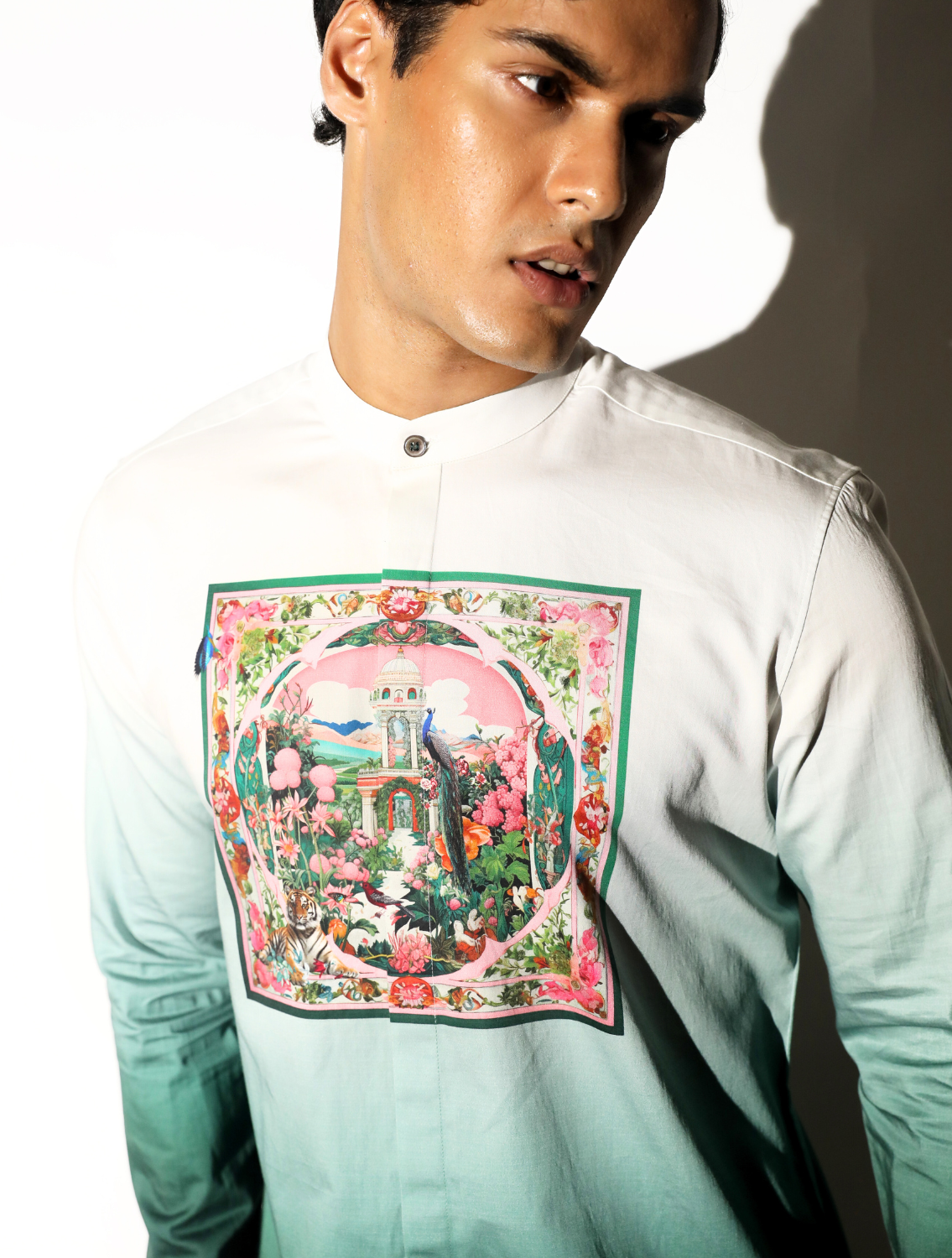 Ratan Green Ombre Printed Shirt