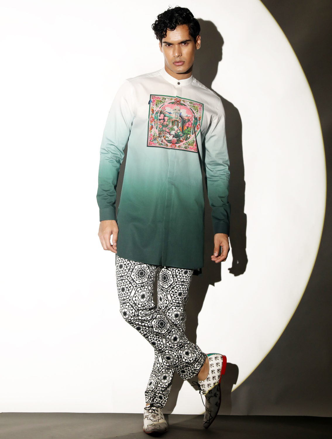 Ratan Green Ombre Printed Shirt