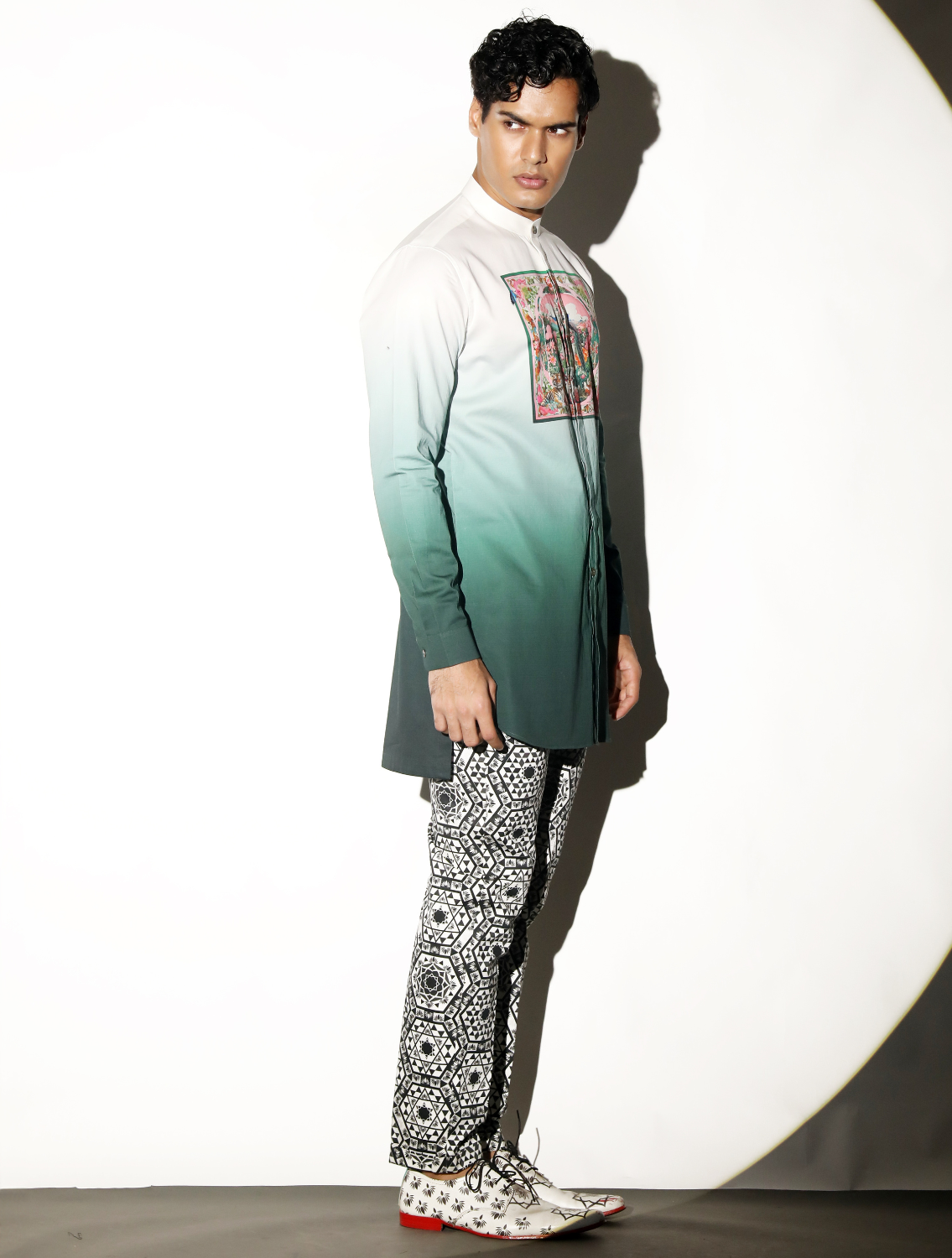 Ratan Green Ombre Printed Shirt