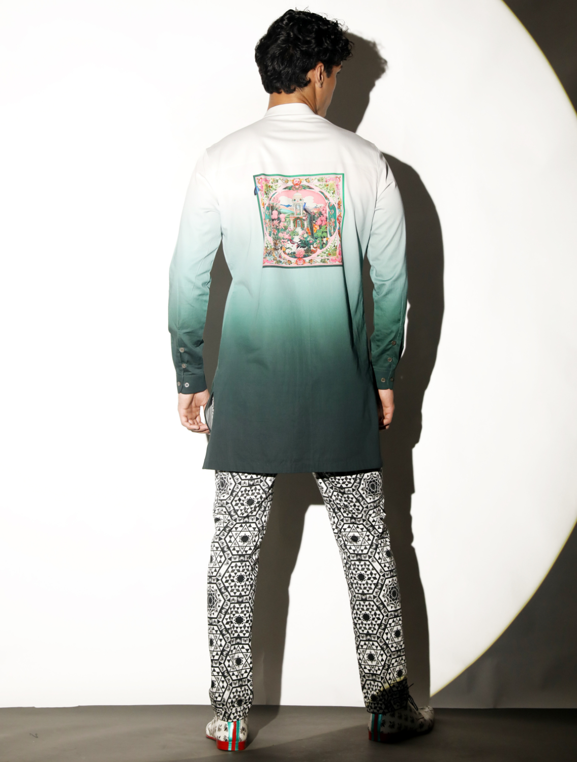 Ratan Green Ombre Printed Shirt