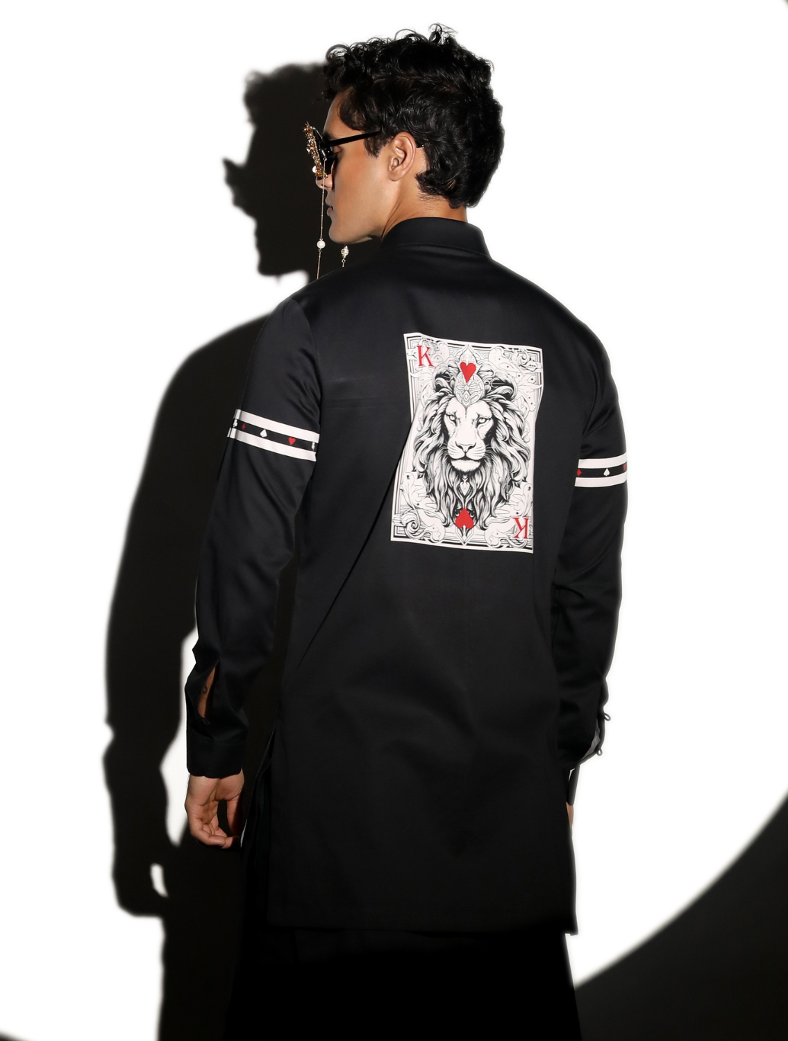 Danish Printed Black Shirt