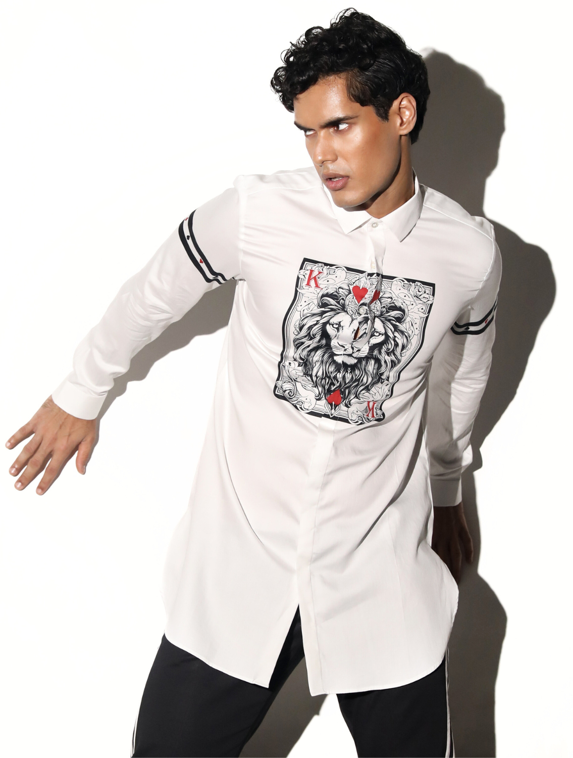 Katoch Printed White Shirt