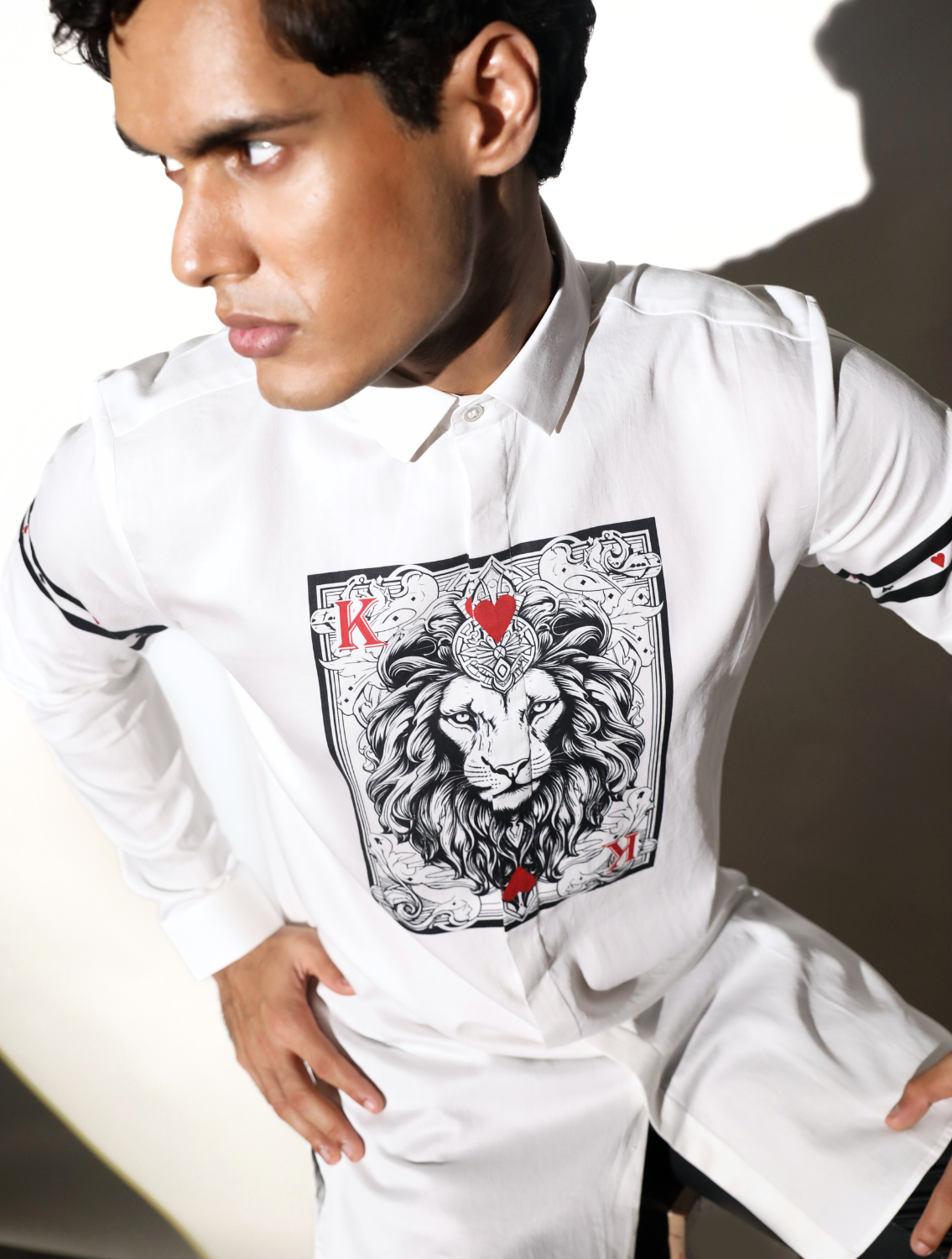 Katoch Taash Printed White Shirt