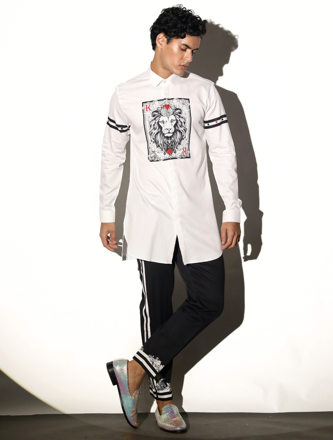 Katoch Taash Printed White Shirt
