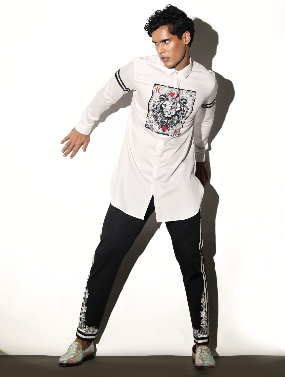 Katoch Taash Printed White Shirt