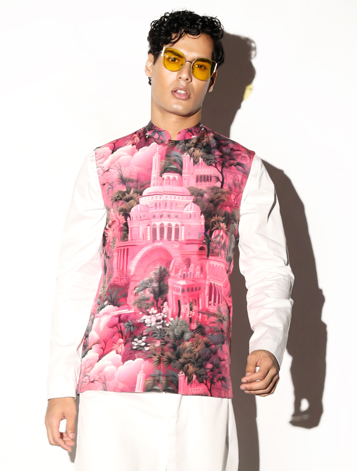 Riyasat All-over Printed Linen Bundi