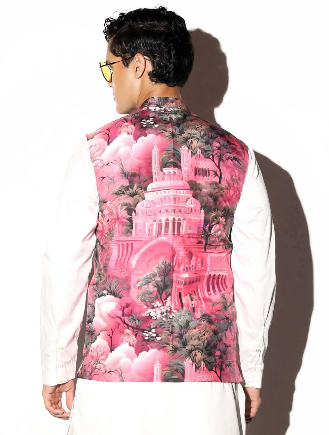 Riyasat All-over Printed Linen Bundi