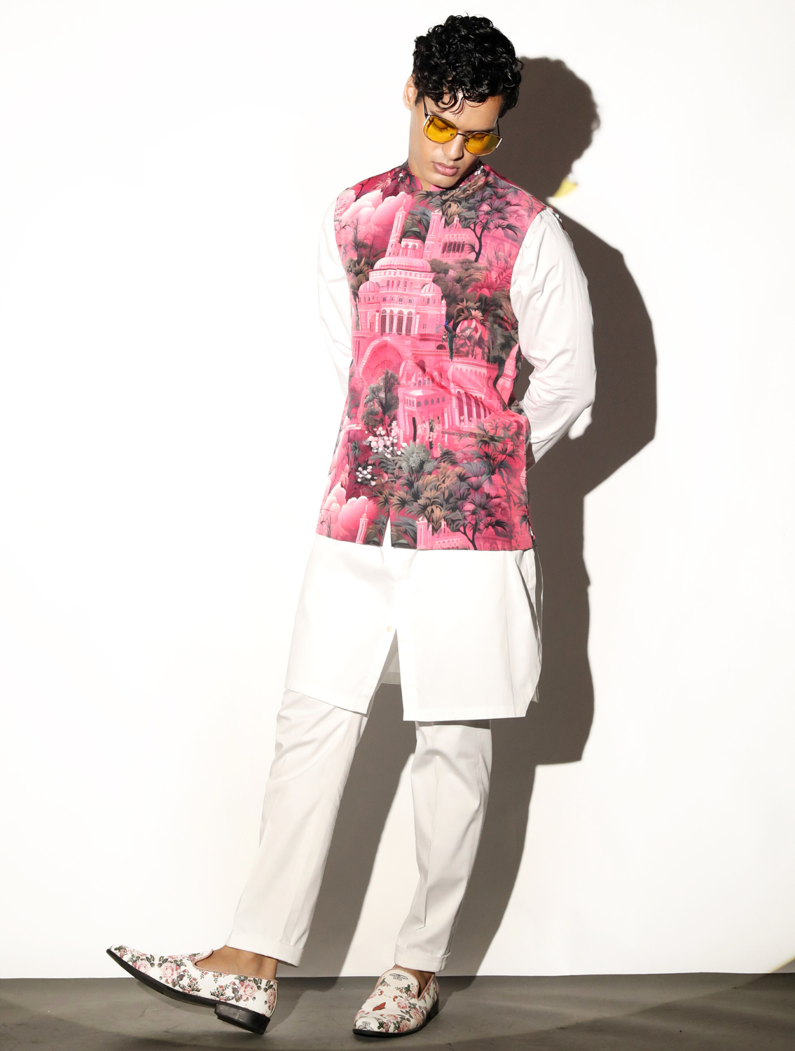 Riyasat All-over Printed Linen Bundi