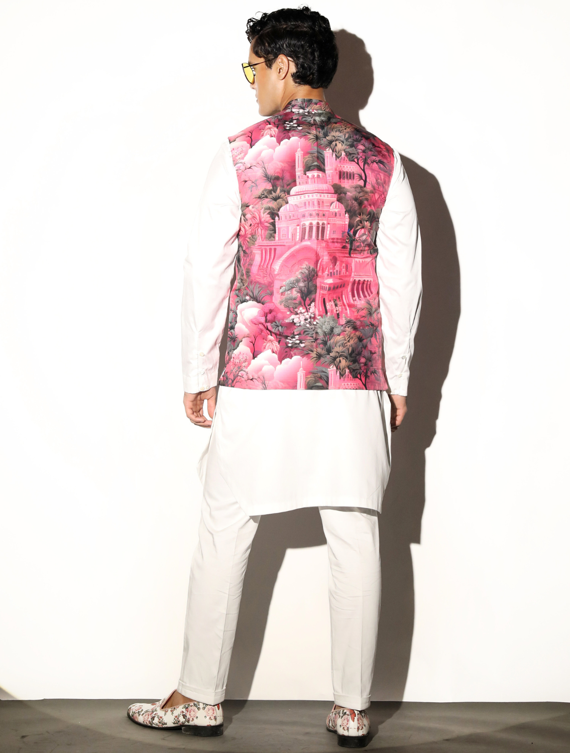 Riyasat All-over Printed Silk Bundi Back