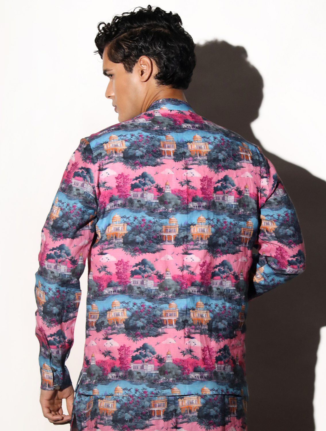 Nivas All-over Printed Linen Bundi