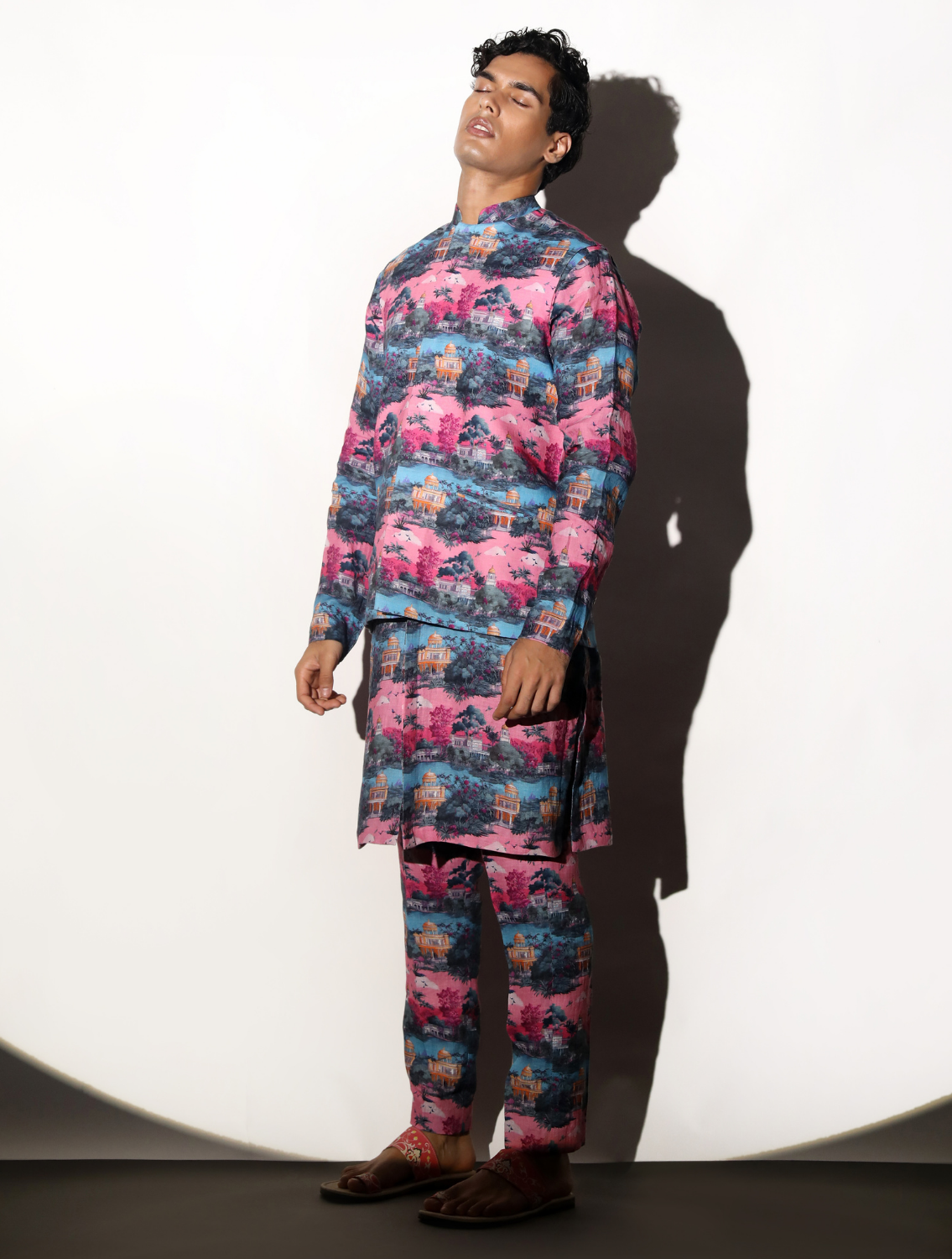 Nivas All-over Printed Linen Bundi Side