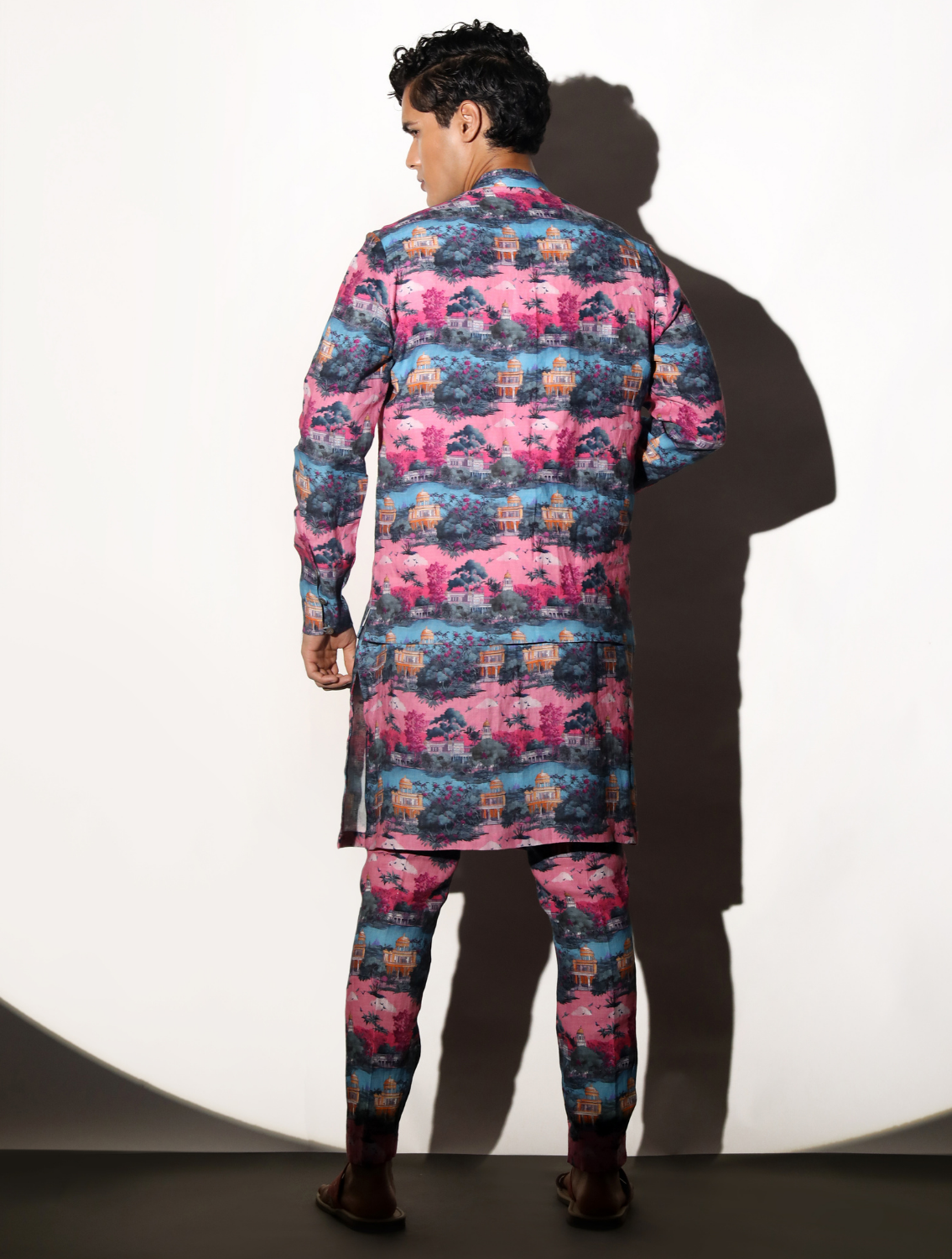 Nivas All-over Printed Linen Bundi Back