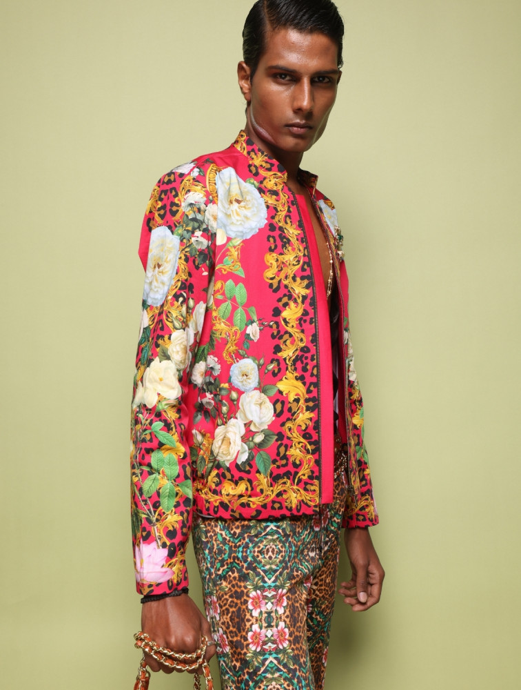 Image of Wild Monarch Printed Bomber Jacket