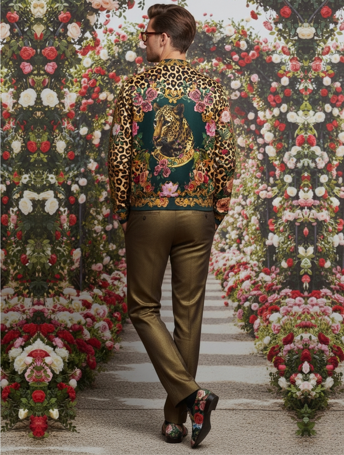 Twilight Leopard Printed Bomber Jacket