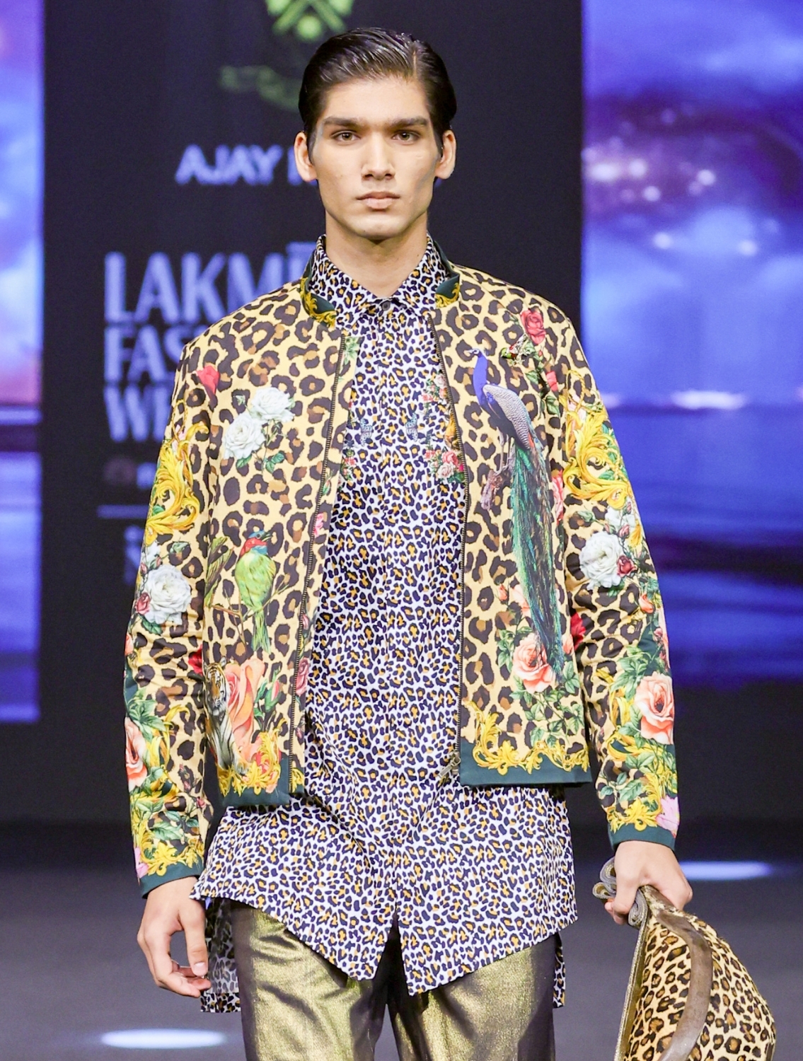 Twilight Leopard Printed Bomber Jacket