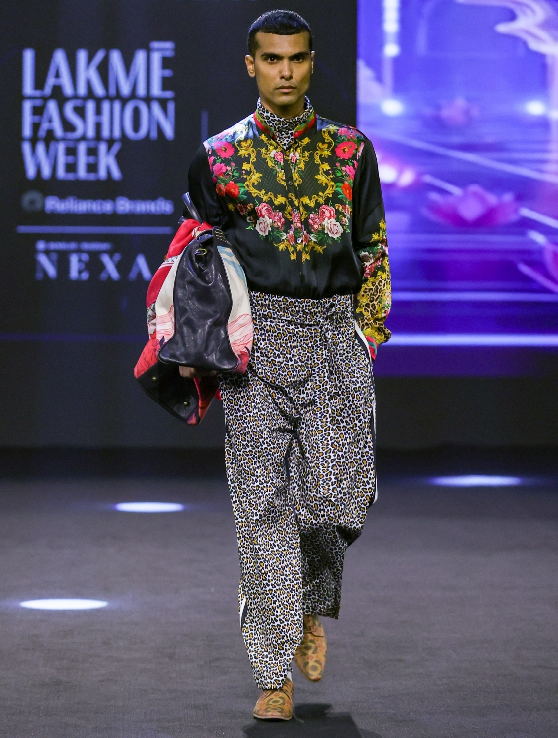 Samrat Black Engineered Printed Shirt