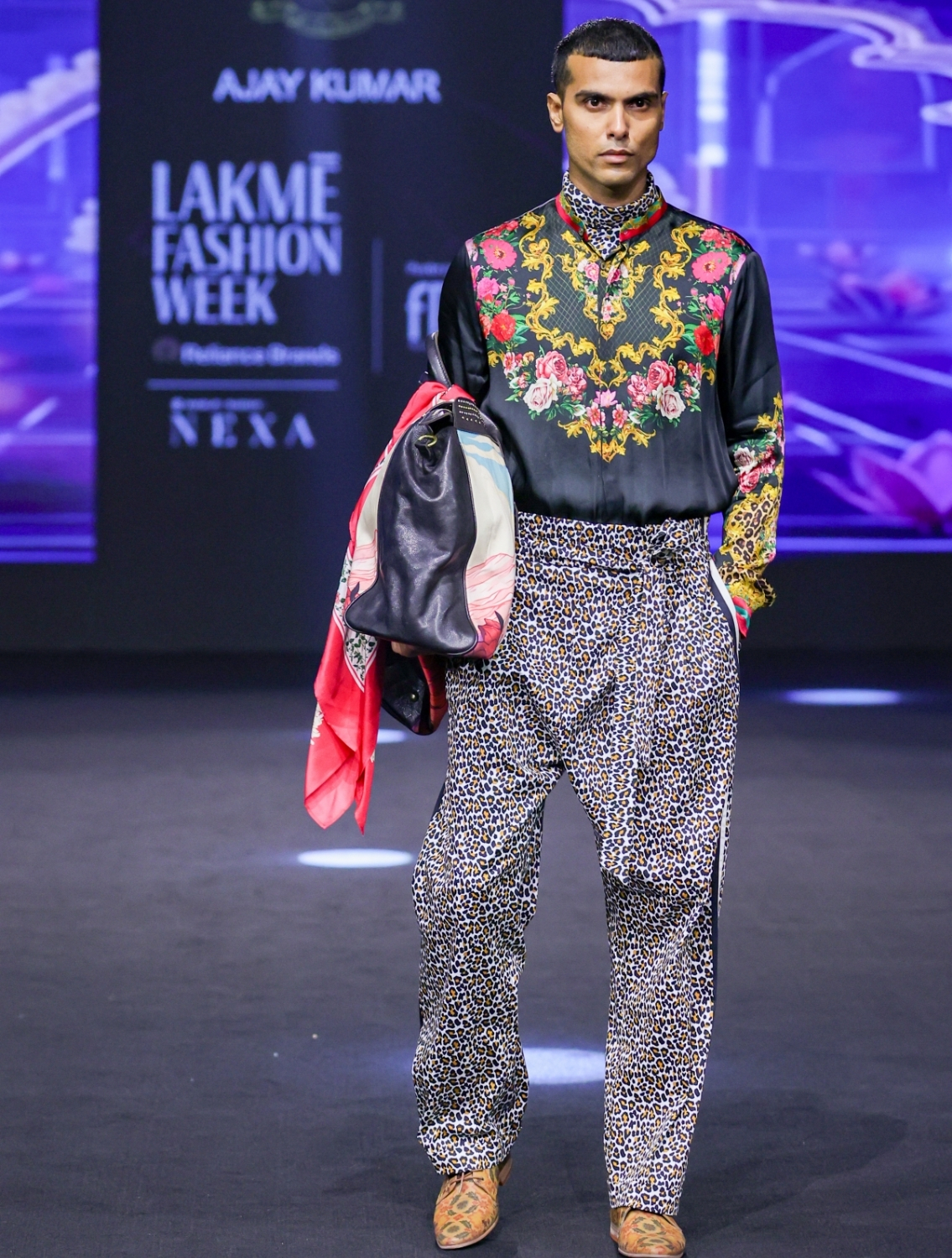 Samrat Black Engineered Printed Shirt