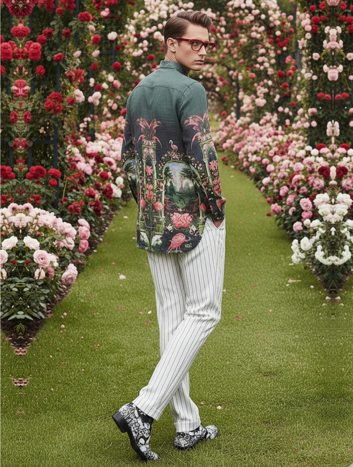 Sacred Linen Engineered Printed Shirt