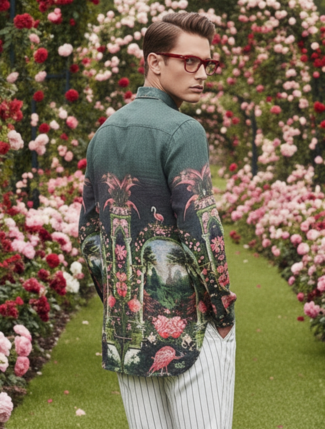 Sacred Linen Engineered Printed Shirt