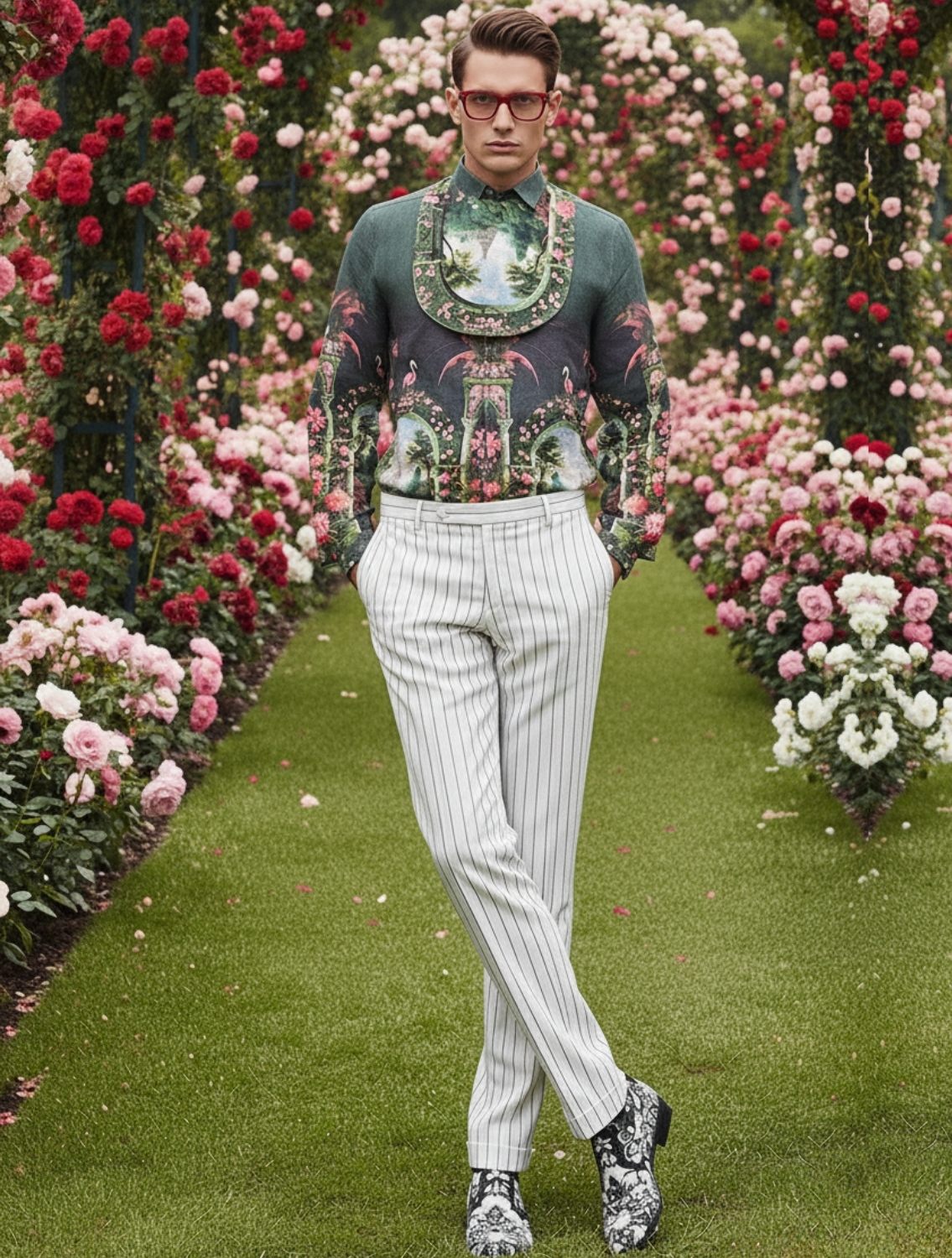 Sacred Linen Engineered Printed Shirt