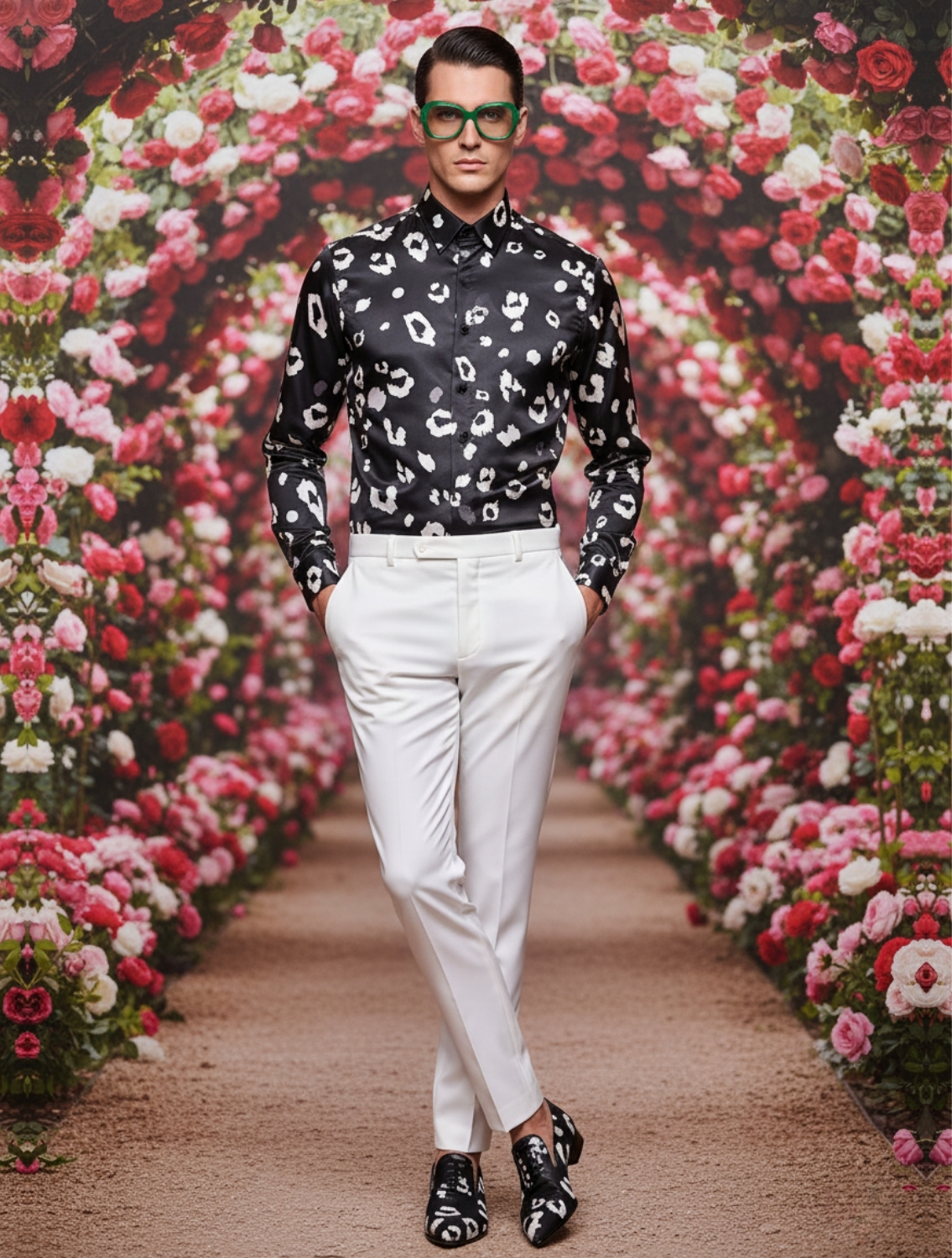 Shabd Black Leopard Printed Shirt