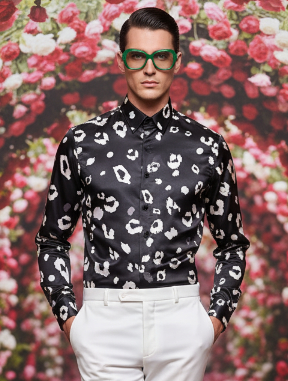 Shabd Black Leopard Printed Shirt