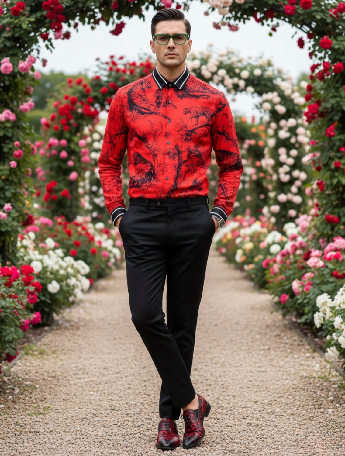 Avion Delft Style Printed Shirt