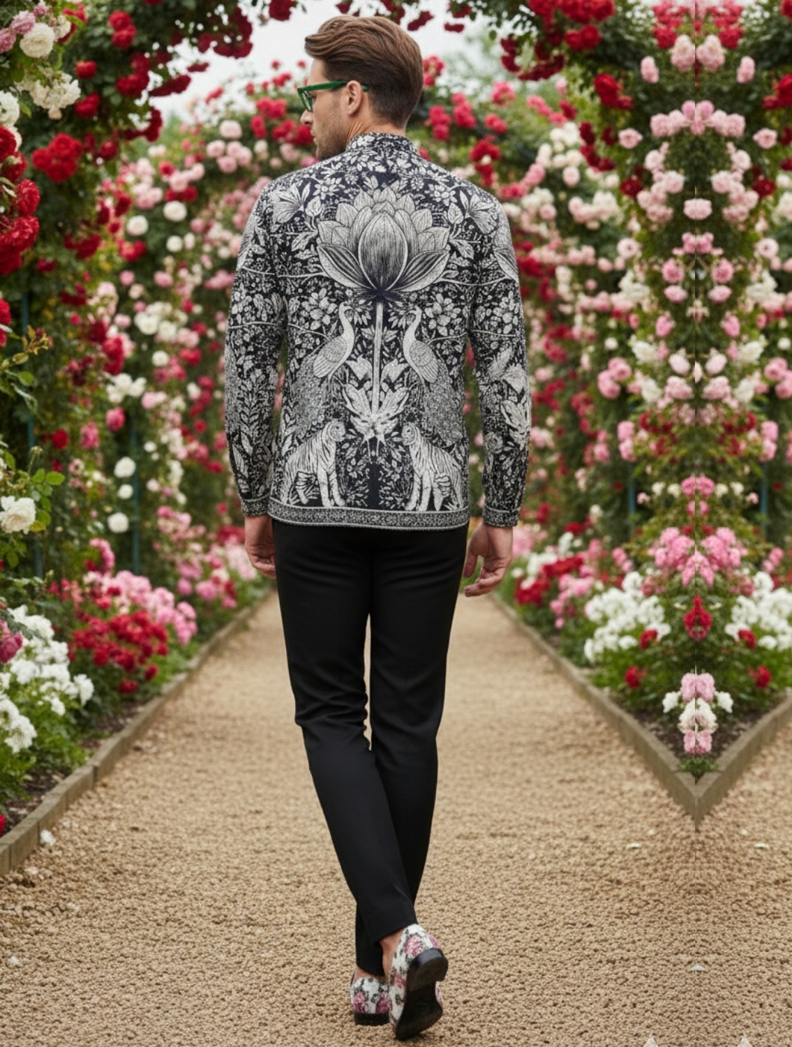 Phlick Black Engineered Printed Shirt