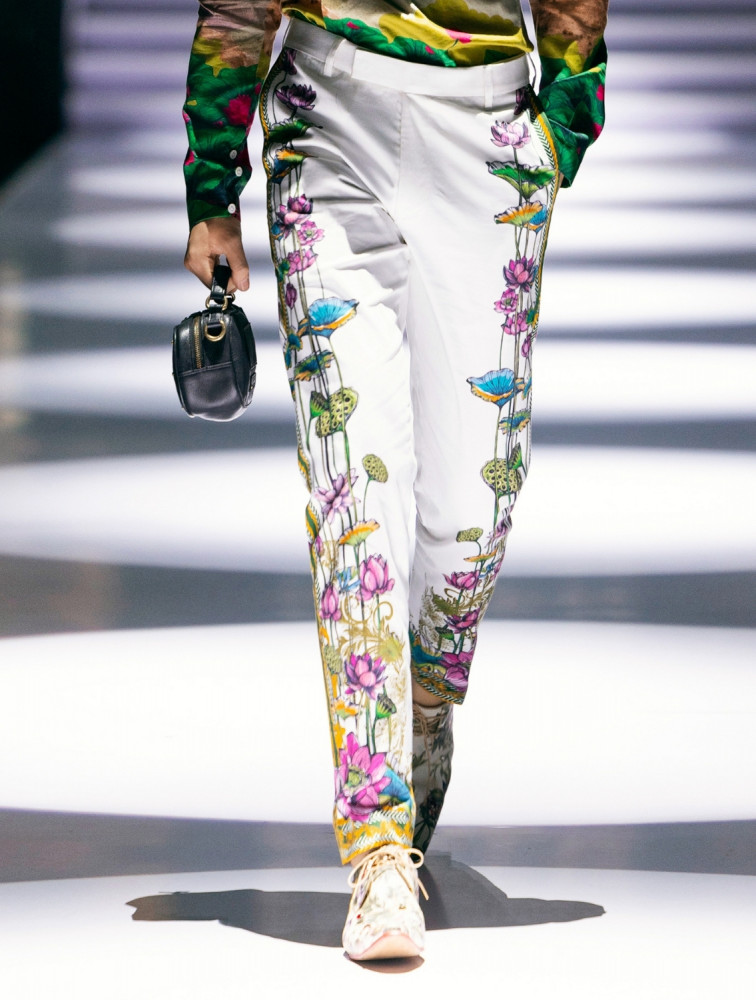 Image of Miguel Side Striper Printed Trousers