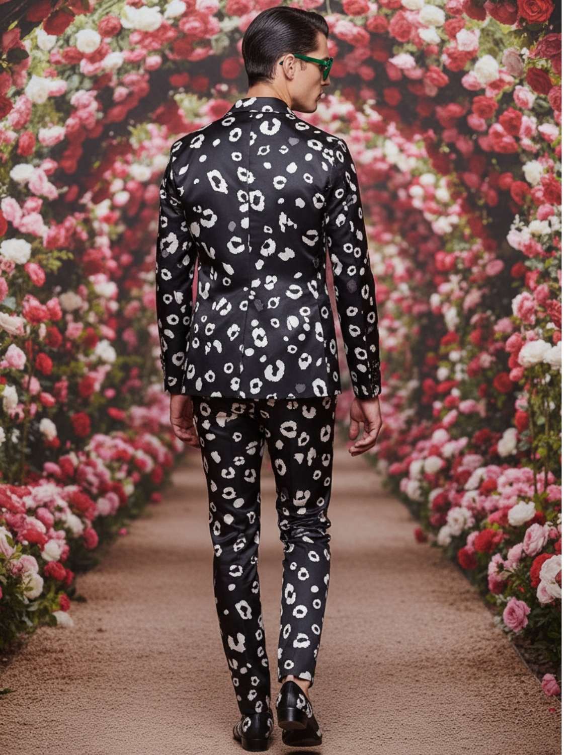 Black Cheetah Printed Trousers