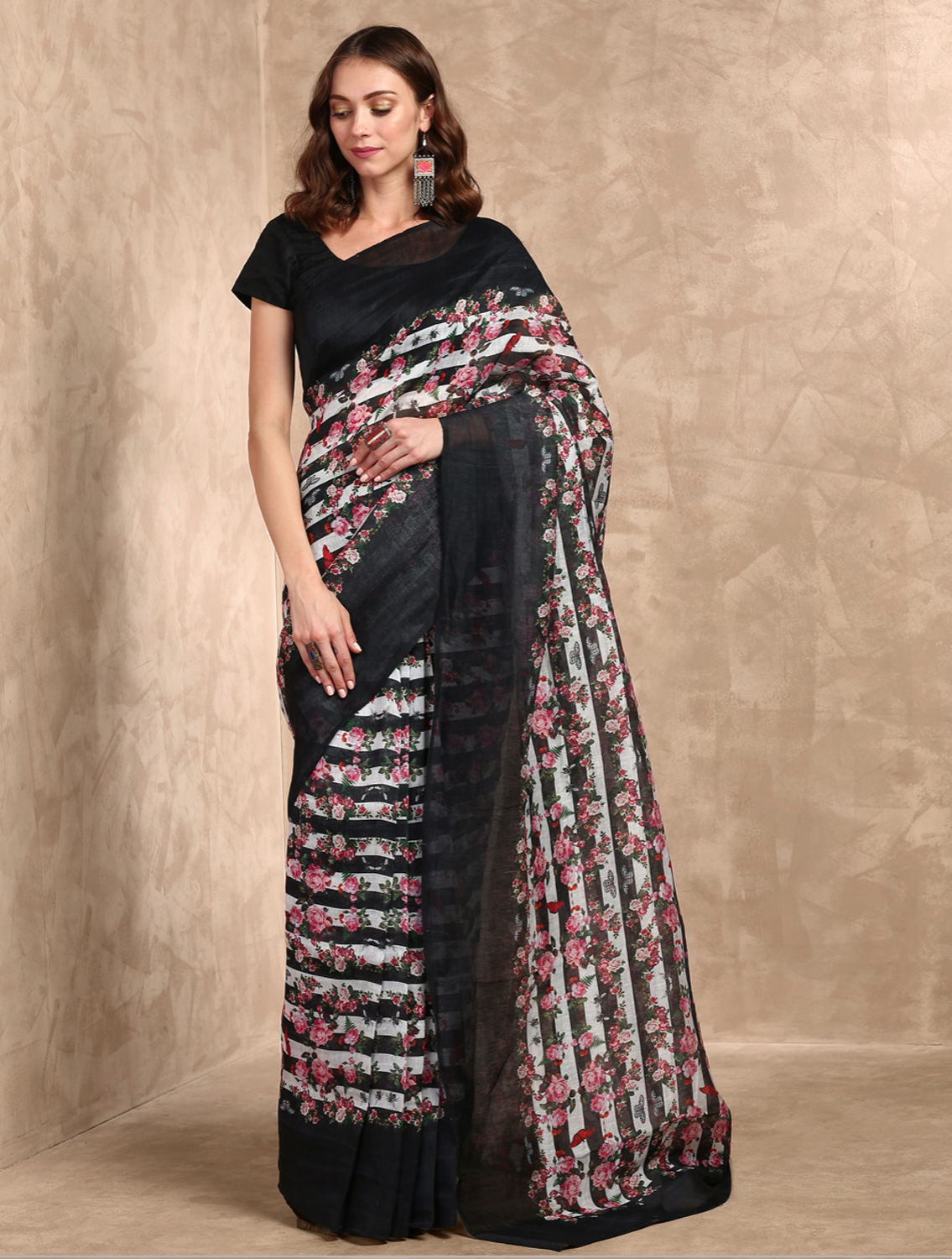 Black Nuit Handloom Cotton Saree