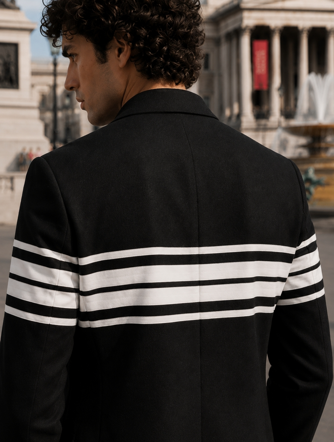 Victor Black Striper Blazer
