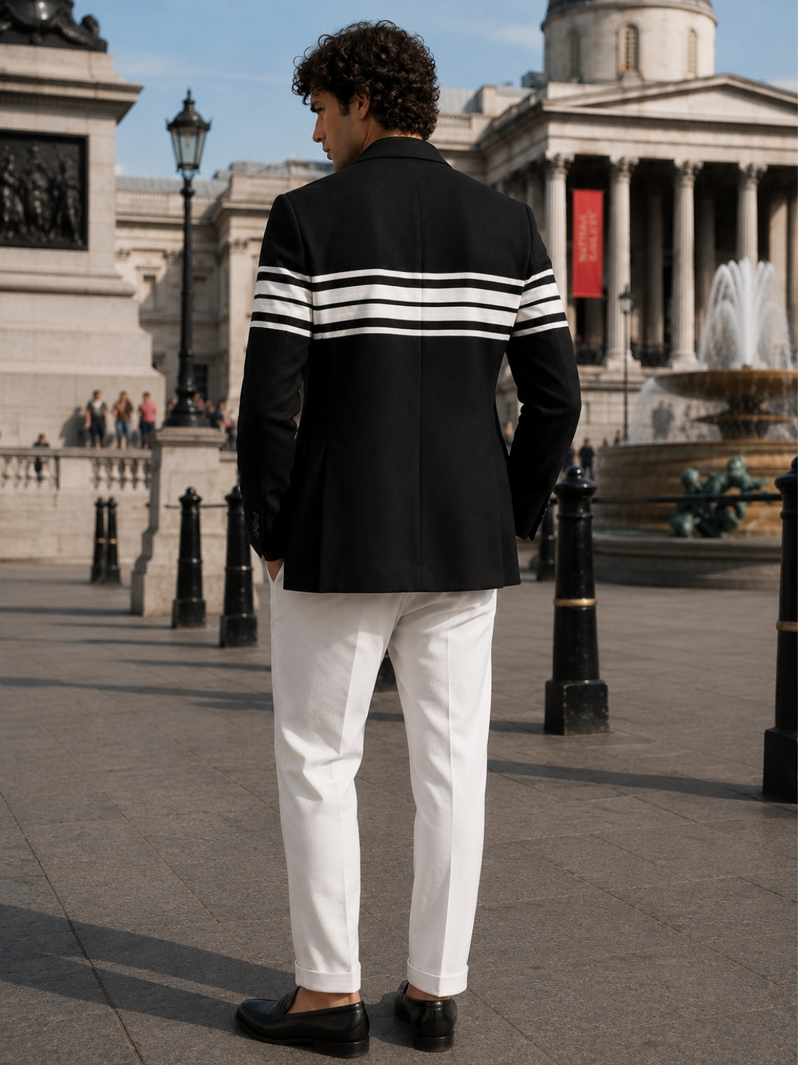 Victor Black Striper Blazer