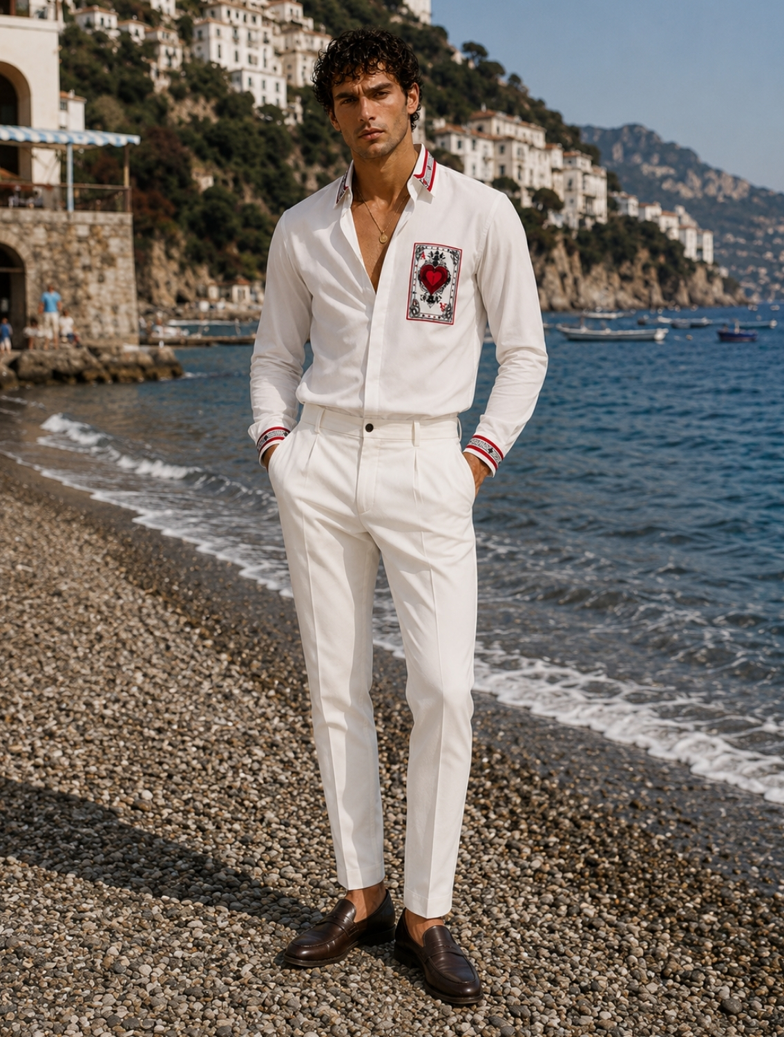 Taash White Printed Shirt