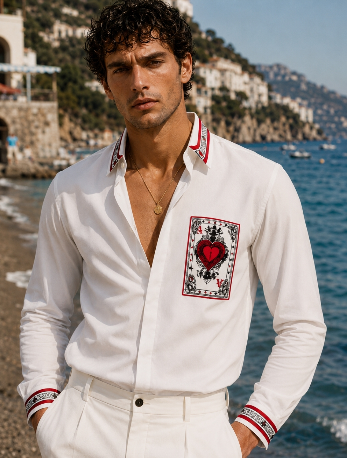 Taash White Printed Shirt